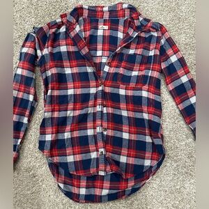 Hollister Women’s Red and Blue Plaid Flannel
